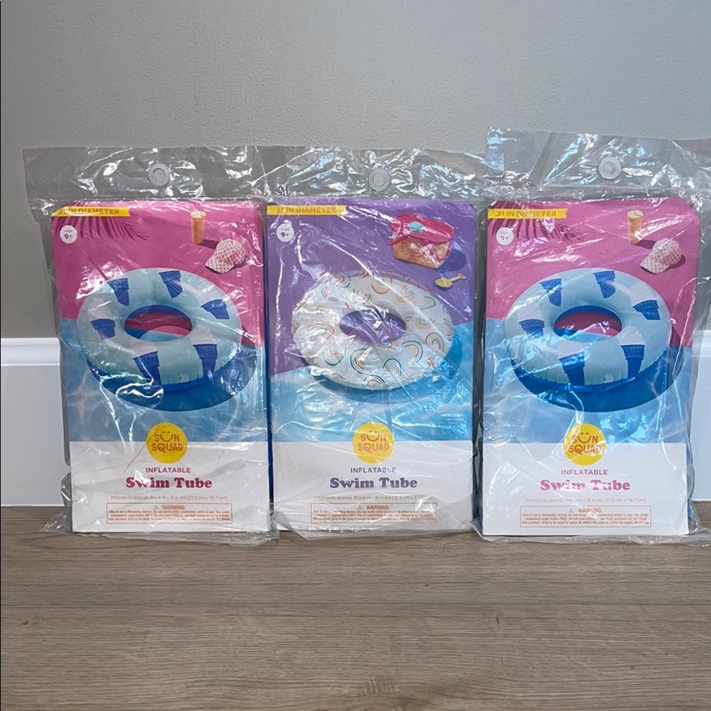 ❤️NEW!!!❤️SALE! Bundled 3 Colorful Inflatable Swim Tube Trio.